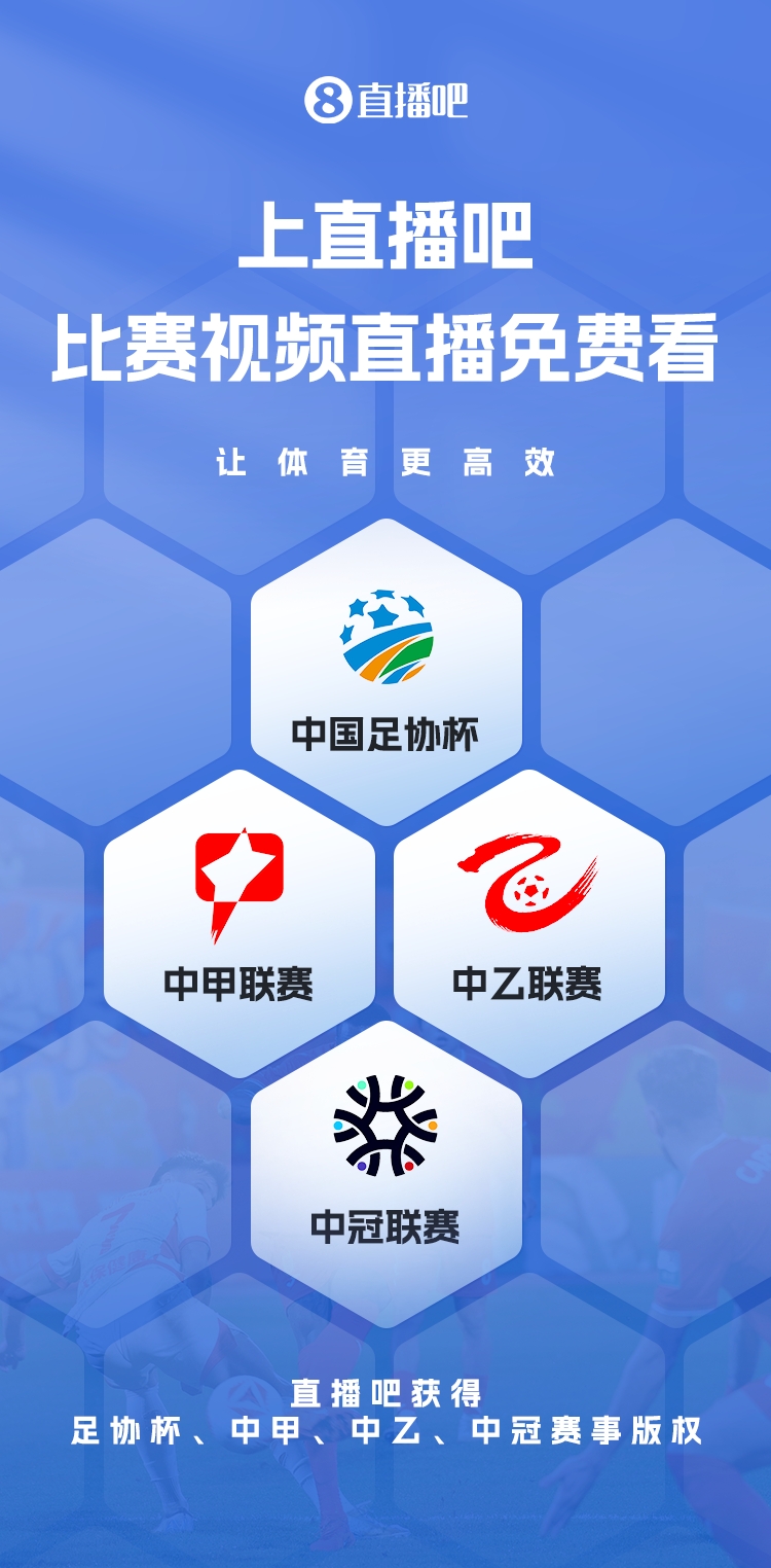 官宣！直播吧獲足協(xié)杯、中甲、中乙、中冠賽事版權(quán)，免費視頻直播